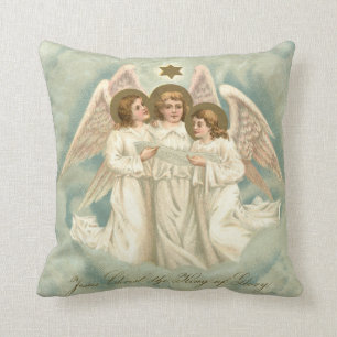 3 Angels King of Glory Christian Holiday Pillow