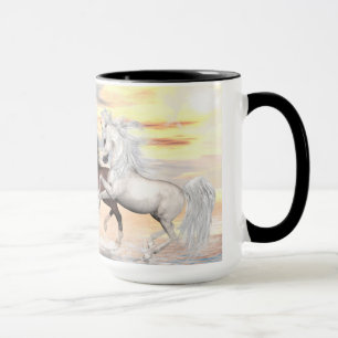 3 Arabian Horses 15 oz Ringer Mug