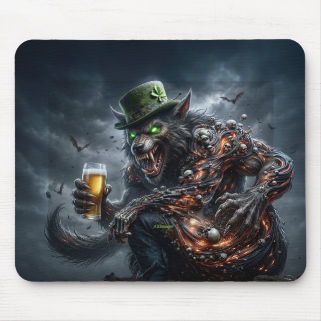 3 Arm Irish Werewolf Mouse Mat (Front)