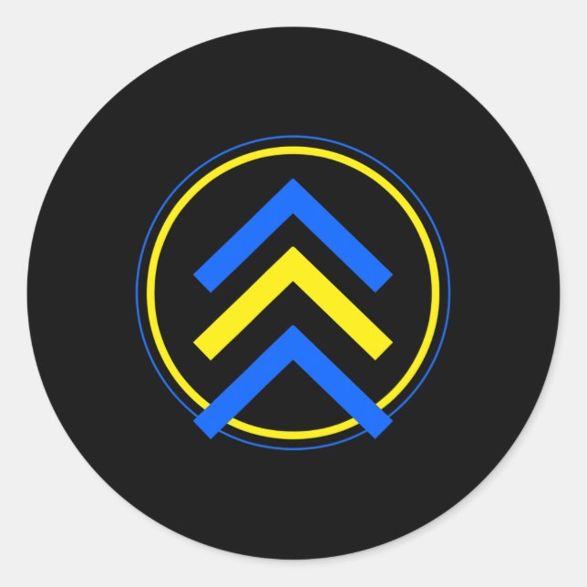 3 Arrow Logo Down Syndrome  Classic Round Sticker (Front)