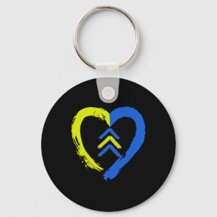 3 Arrows Heart Love Down Syndrome Awareness Key Ring