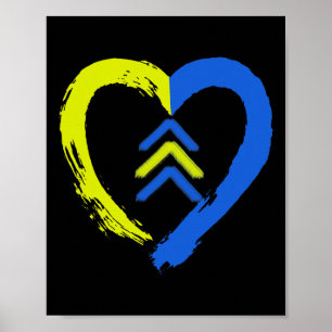 3 Arrows Heart Love Down Syndrome Awareness Poster