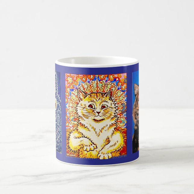 3 Art Cats by Louis Wain,  Coffee Mug (Center)