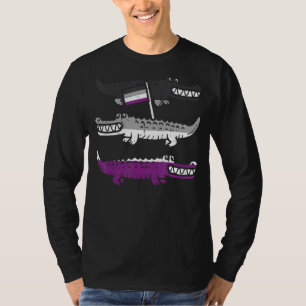 3 Asexual Crocodiles Ace Pride Flag Lgbtq Men Wom T-Shirt