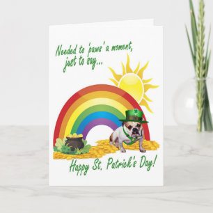 3. Awesome Bulldog St. Patrick's Day Card