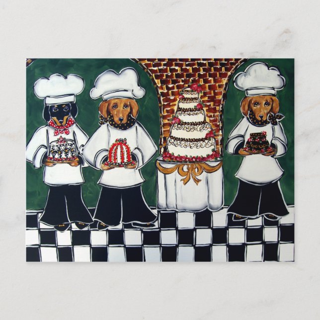 3 Bakers Doxie Postcard (Front)