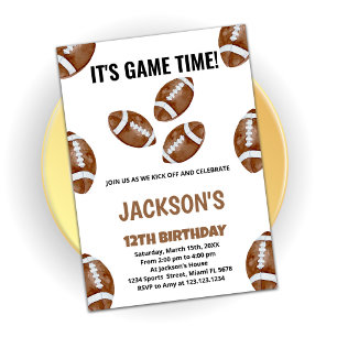 3 Balls Football Birthday Invitations