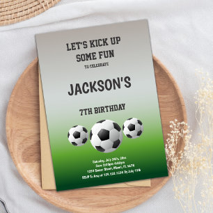 3 Balls Soccer Birthday Invitations