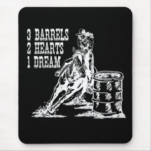 3 Barrels 2 Hearts 1 Dream Barrel Racing Mouse Mat
