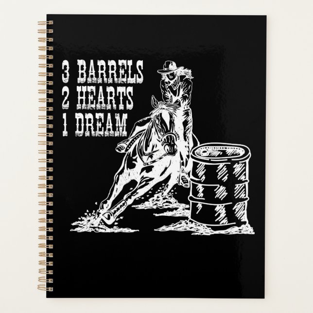 3 Barrels 2 Hearts 1 Dream Barrel Racing Planner (Front)