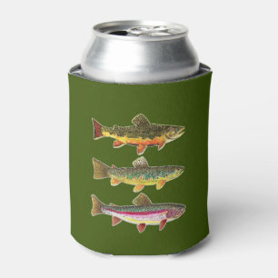 3 Beautiful Trout, Fly Fishing, Angler's Can Cooler