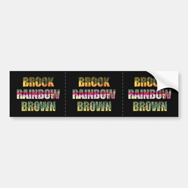 3 Beautiful Trout Skins Bumper Sticker (Front)