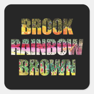 3 Beautiful Trout Skins Square Sticker