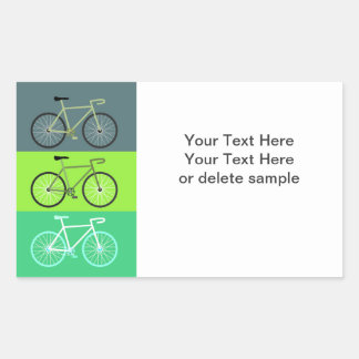 3 Bikes Green Rectangular Sticker