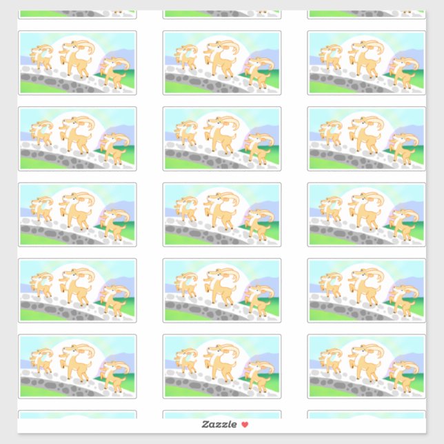 3 Billy Goat's Gruff contour stickers (Sheet)