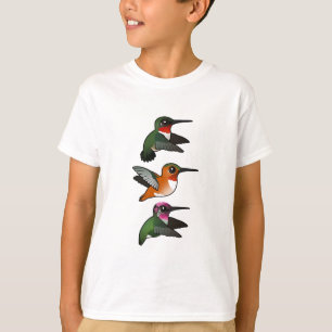 3 Birdorable Hummingbirds in Flight T-Shirt