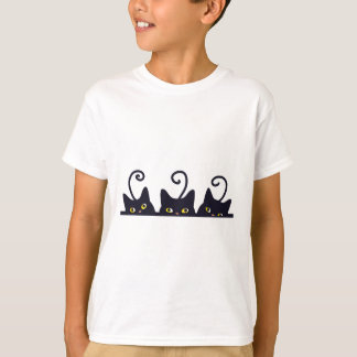 3 Black Cats Funny Cat Lovers Design Women Men Gir T-Shirt