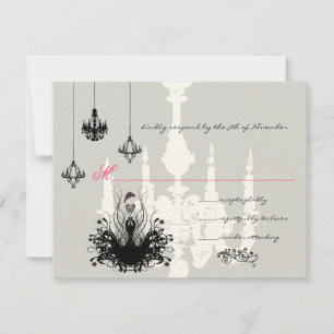 3 Black Chandeliers Fashion Diva Wedding RSVP