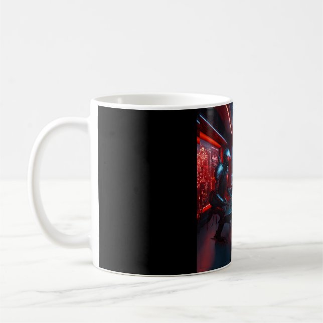 3 black cockroach faced humanoids with red eyes  coffee mug (Left)