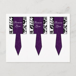 3 Black/Purple Floral Damask Cup Cake Picks Postcard