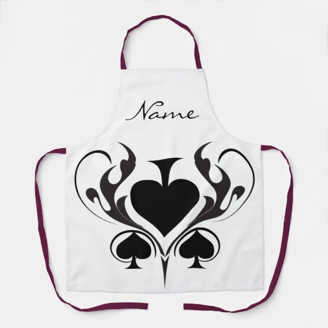 3 Black Spades Tribal Thunder_Cove Apron (Front)