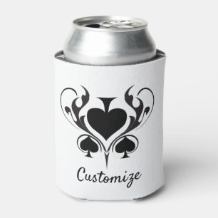 3 Black Spades Tribal Thunder_Cove Can Cooler