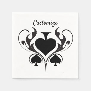3 Black Spades Tribal Thunder_Cove Napkin