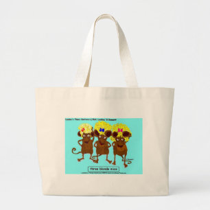 3 Blonde Mice Funny Tees Mugs Cards & Gifts Large Tote Bag
