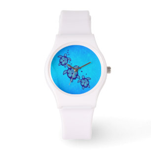 3 Blue Honu Turtles Watch