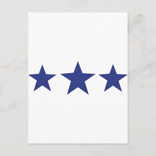 3 blue stars postcard (Front)