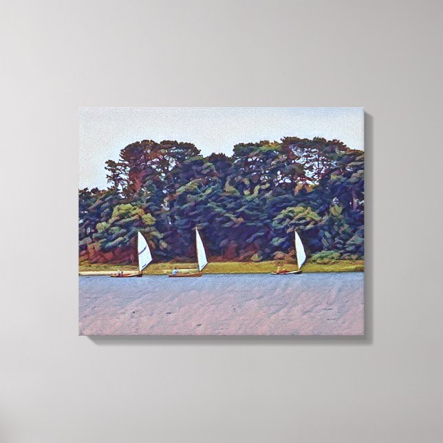 3 Boat Cotuit Skiff Race Canvas Print (Front)