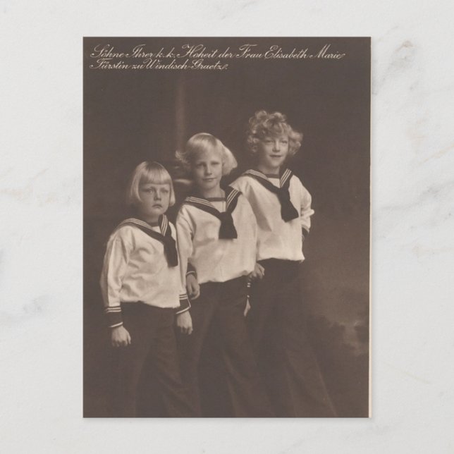 3 boys Habsburg / Windisch-Graetz #050H Postcard (Front)