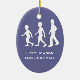 3 Brothers: Paper Cut-Out Style Boys Ceramic Tree Decoration