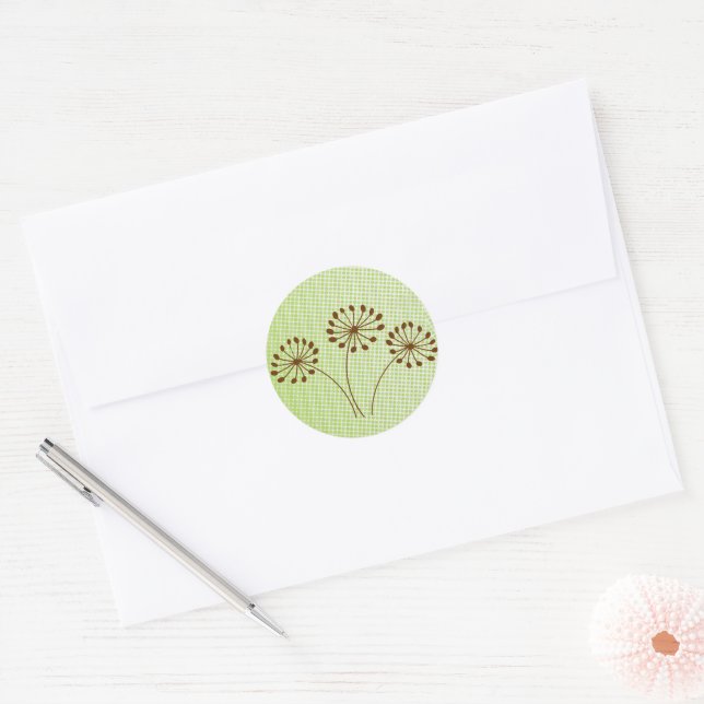 3 Brown Dandelion Fall Flower Stickers (Envelope)