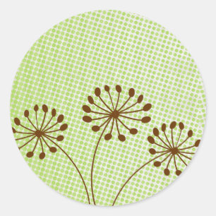 3 Brown Dandelion Fall Flower Stickers