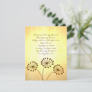 3 Brown Flowers Invitation