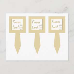 3 Brown/Tan Mason Jar Wedding Cup Cake Picks Postcard