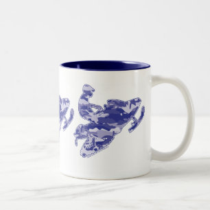 3-Camo-BLUE-Sledder Two-Tone Coffee Mug