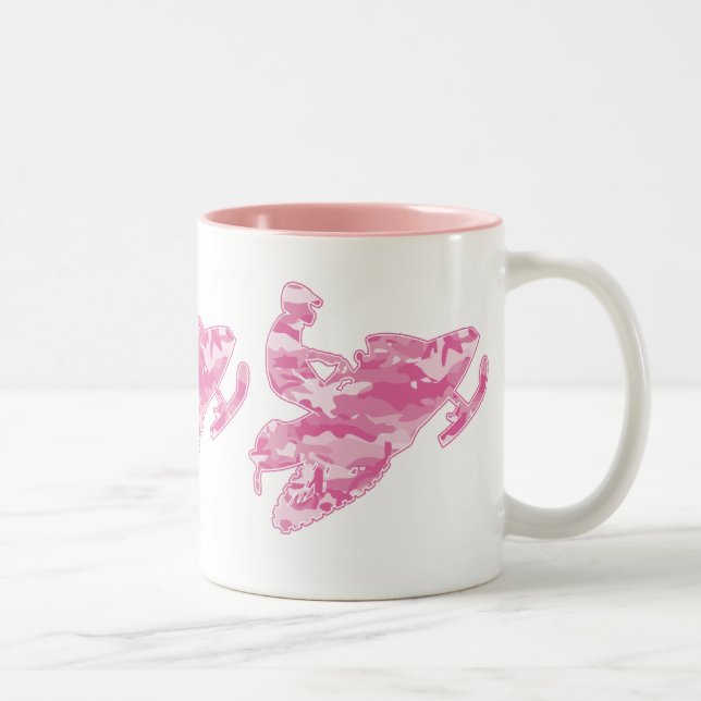3-Camo-Pink-Sled Two-Tone Coffee Mug (Right)