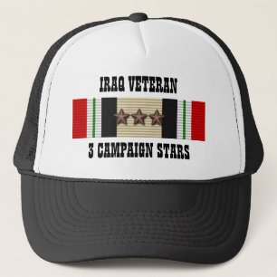 3 CAMPAIGN STARS / HAT / IRAQ VETERAN