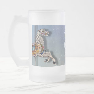 3 Carousel Horses Frosted Mugs