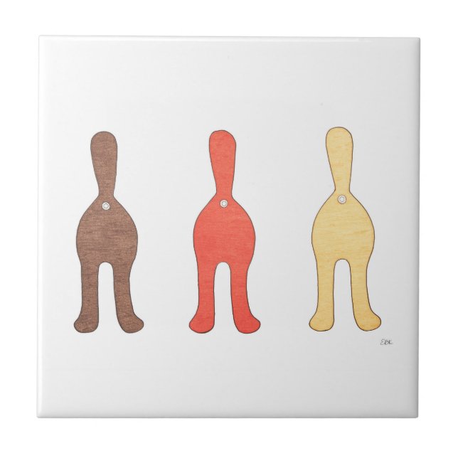 3 Cat Butts #1 Ceramic Tile (Front)