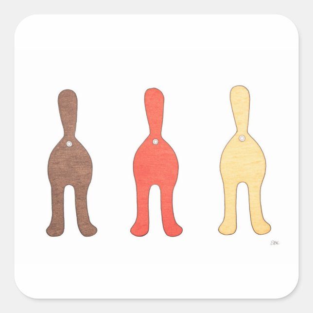 3 Cat Butts #1 Square Sticker (Front)