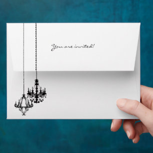 3 Chandelier Damask Wedding Envelopes