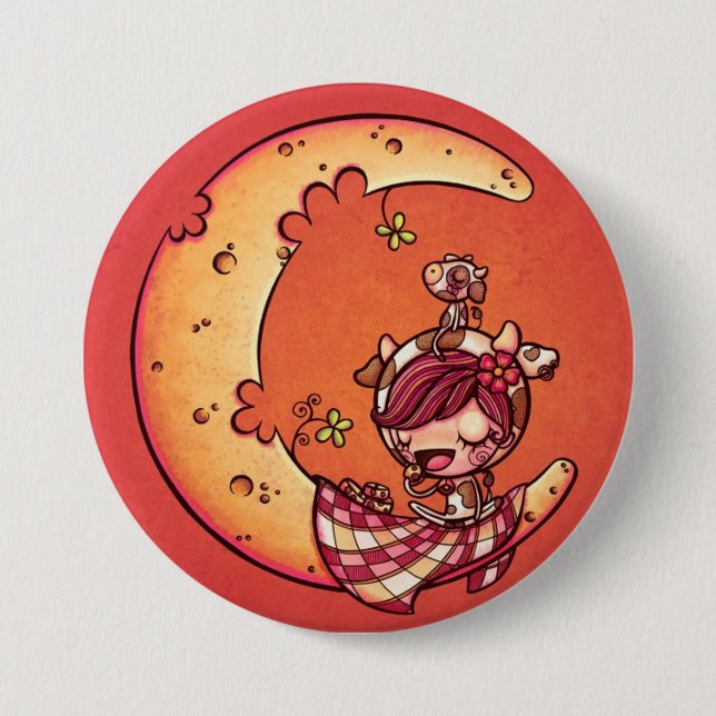 3" Cheese moon Button (Front)