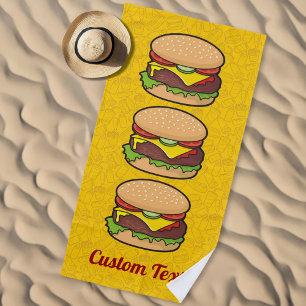 3 Cheeseburgers Beach Towel