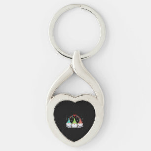 3 Christmas Gnomes Key Ring