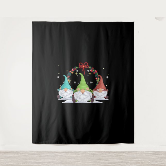 3 Christmas Gnomes Tapestry (Front)