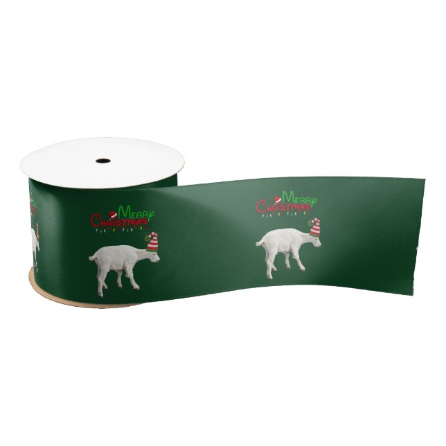 3" Christmas  Ribbon of mountain goat Satin Ribbon (Spool)