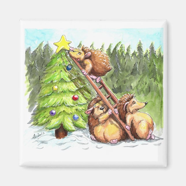 3 Christmas sprouts Magnet (Front)